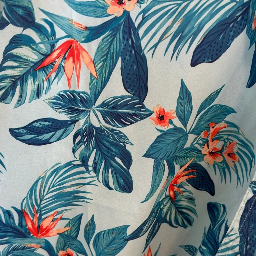 NWT IZOD Saltwater Tropical Floral Shirt Size LT - Picture 2 of 14